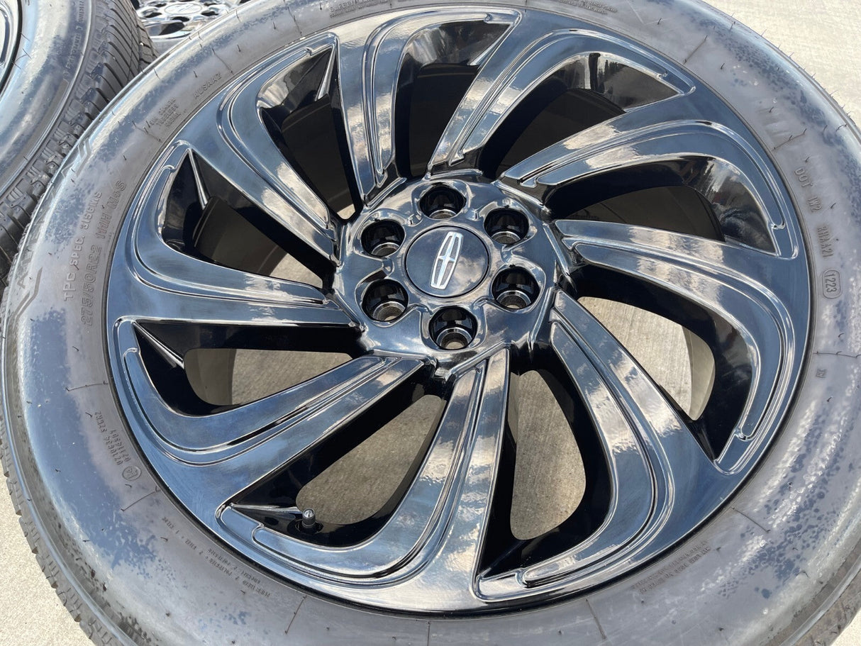 22" Lincoln Navigator BLACK LABEL OEM 10497 rims wheels tires Texas Truck Tire