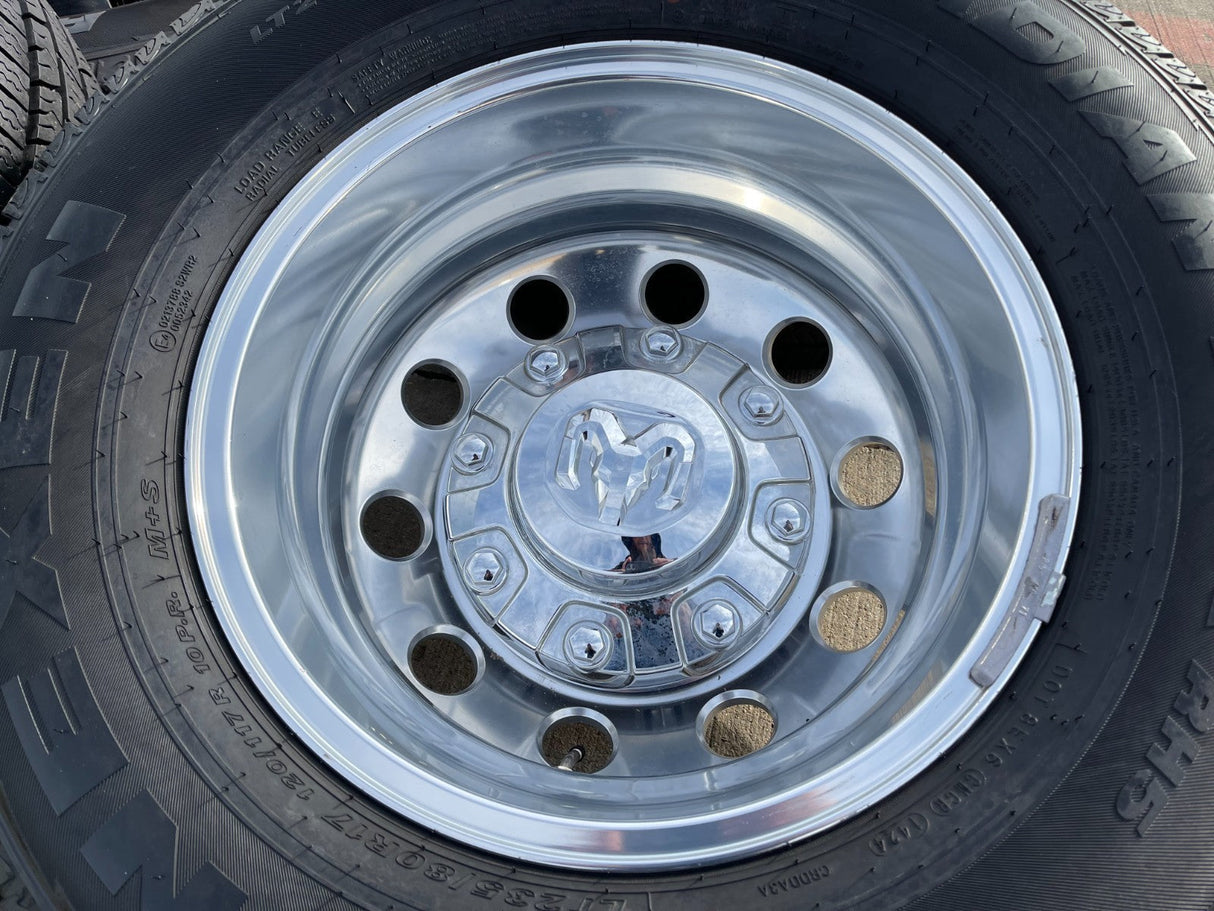 17" Dodge Ram 3500 Dually Laramie 8x200 wheels rims 2701 2702 OEM NEXEN Texas Truck Tire
