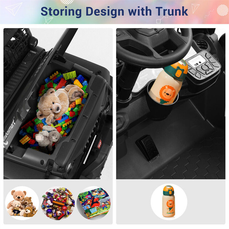 Kimbosmart Ebony 24V Children's Ride-On Car Double Seater Electric Toy Truck with Remote Control