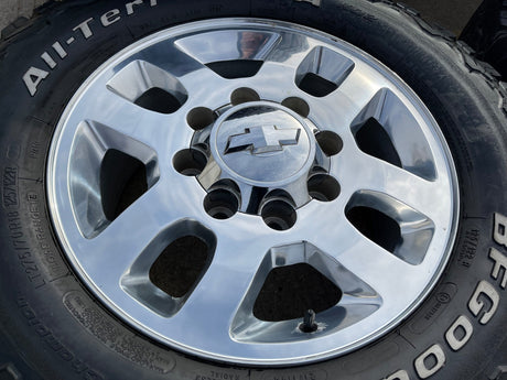 18" Chevy Silverado GMC Sierra 2500 3500 OEM 5502 wheels rims tires BFG KO2 A/T Texas Truck Tire