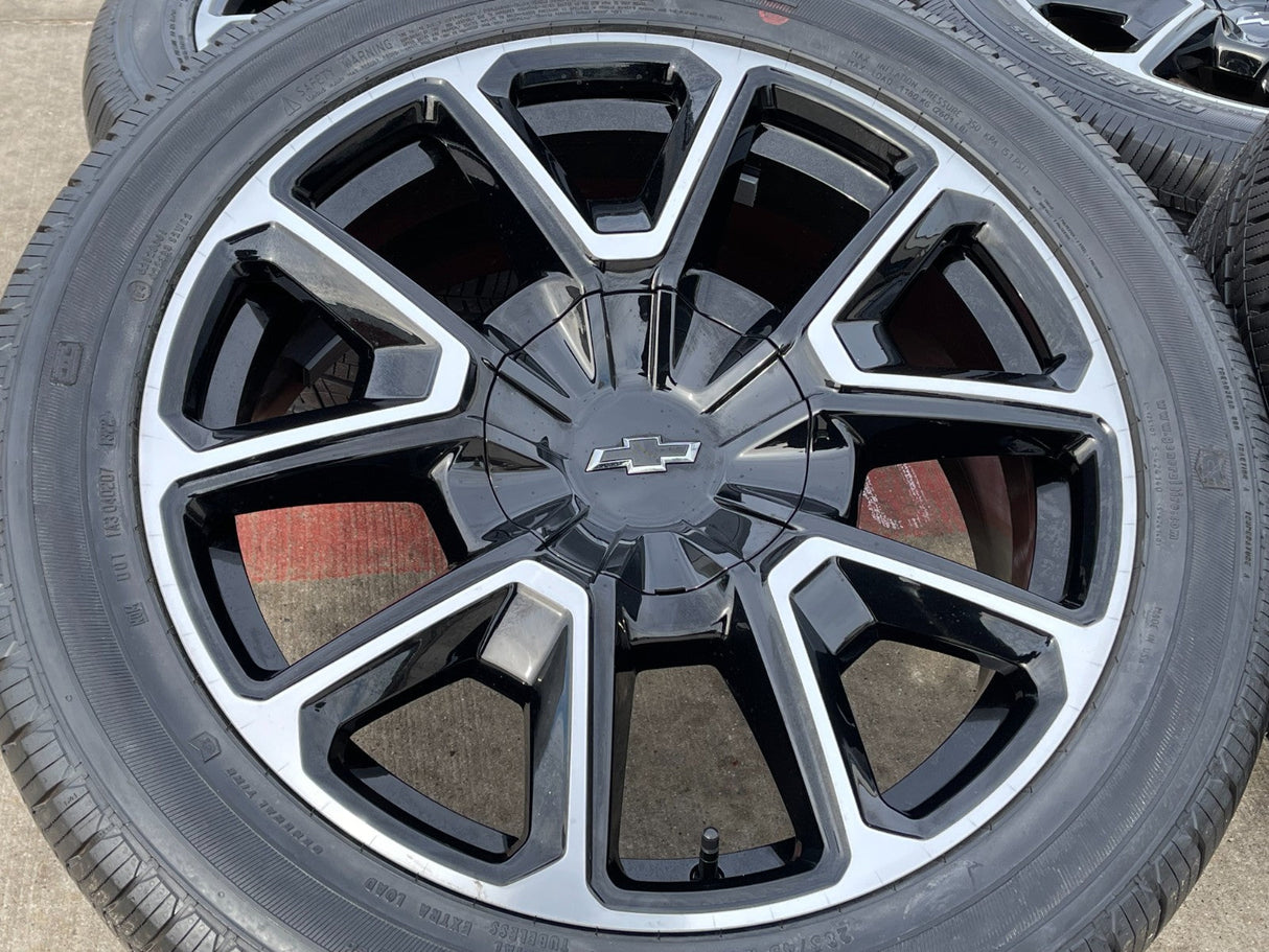 22" Chevy Tahoe Suburban RST OEM 14035 black wheels rims Silverado GENERAL Texas Truck Tire
