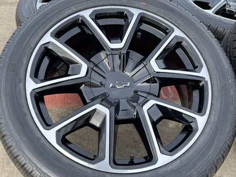 22" Chevy Tahoe Suburban RST OEM 14035 black wheels rims Silverado GENERAL Texas Truck Tire