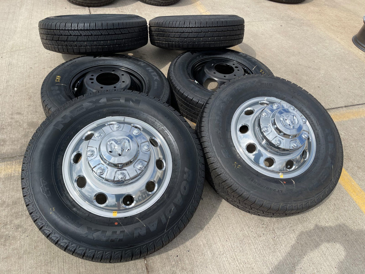 17" Dodge Ram 3500 Dually Laramie 8x200 wheels rims 2701 2702 OEM NEXEN NEW Texas Truck Tire