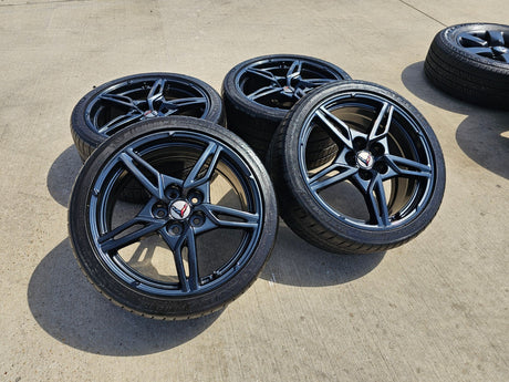 19" + 20" Chevy Corvette C8 OEM 14007 14008 wheels rims 2023 2024 2025 2026 NEW Texas Truck Tire