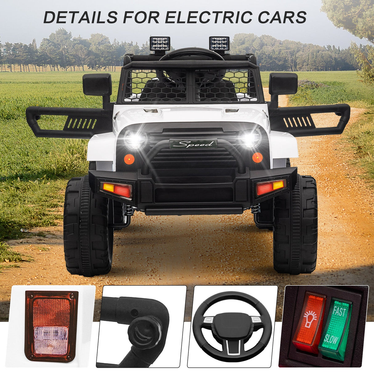 12V Battery-Powered Kids Ride-On Off-Road Truck Toy with Parent Remote Control