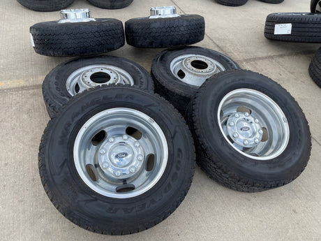 17" Ford F-350 Dually OEM 10477 10478 rims wheels 2023 2024 2025 GOODYEAR Texas Truck Tire