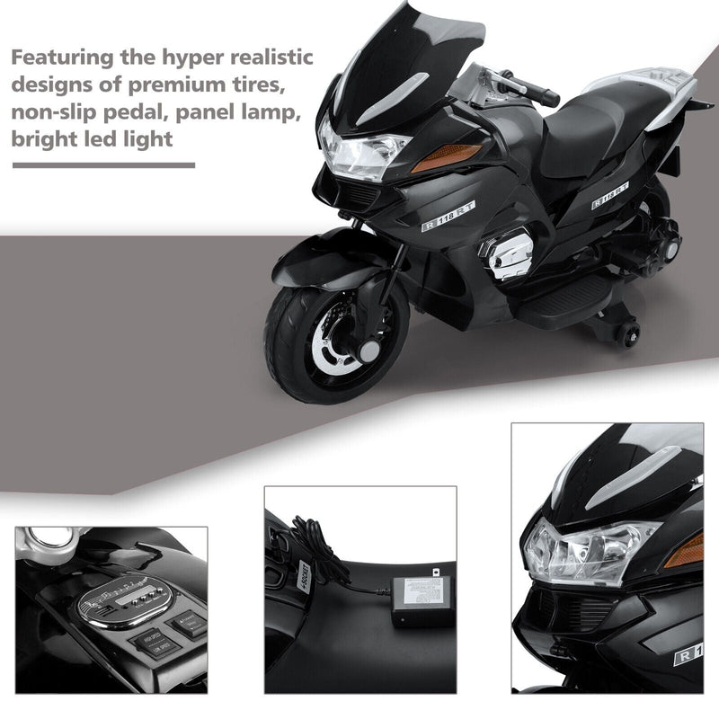 TOBBI 12V Electric Kids Dirt Bike with Training Wheels - Ride On Motorbike for Young Riders