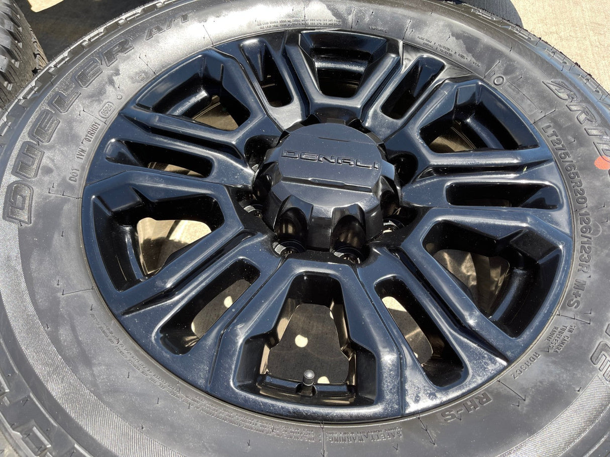20" GMC Sierra Chevy 2500 OEM 5957 BLACK DIAMOND wheels rims 2024 2025 2026 NEW Texas Truck Tire