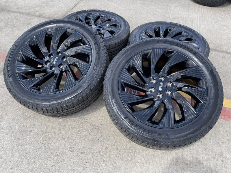22" Lincoln Navigator OEM 10665 rims wheels BLACK LABEL 2025 2026 MICHELIN Texas Truck Tire