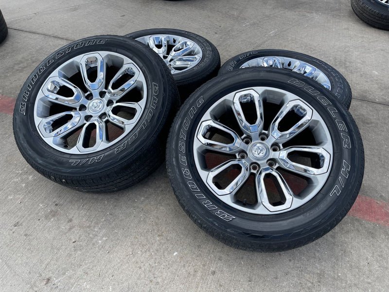 20" Dodge Ram 1500 OEM Laramie Long Horn 2677 wheels rims 2023 2024 2025 2026 Texas Truck Tire