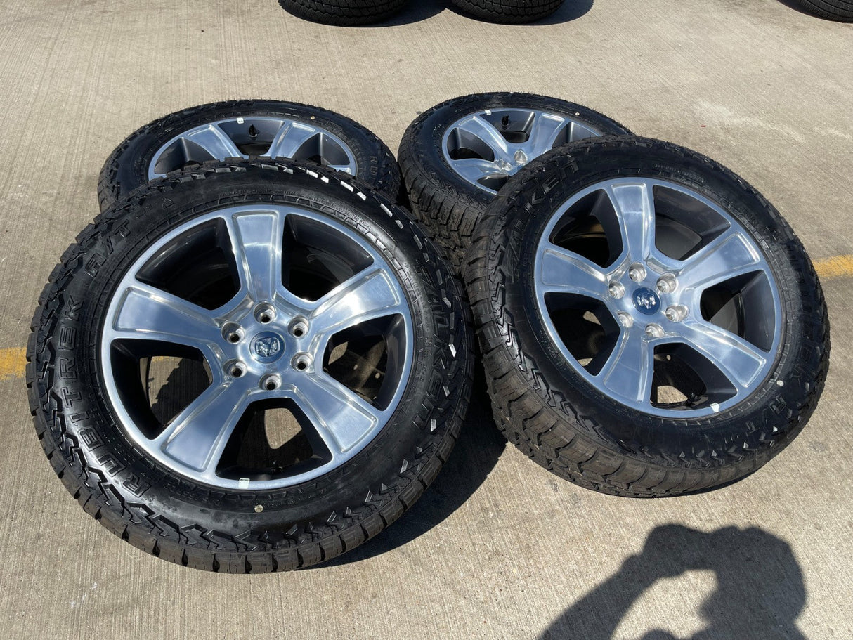 20" Dodge Ram 1500 OEM LIMITED 2676 2723 wheels rims 2025 2026 FALKEN A/T NEW Texas Truck Tire
