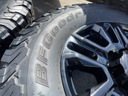 20" GMC Sierra Chevy 2500 OEM 5957 BLACK DIAMOND wheels rims tires BFG 37" Texas Truck Tire