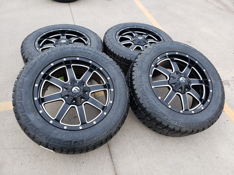 20x9 Fuel Jeep Maverick Wrangler Gladitor wheels rims 33" tires 5x127 5x112 Texas Truck Tire