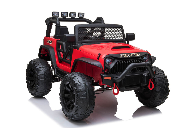 JEEP Dual Control Kids Electric Ride-On Car with Foot Pedal, LED Lights, Music Player, USB, Bluetooth