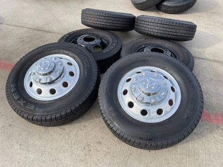 17" Dodge Ram 3500 Dually Laramie 8x200 wheels rims 2701 2702 OEM NEXEN Texas Truck Tire