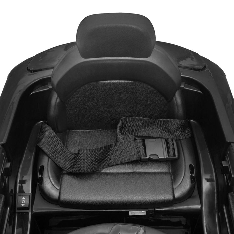 Electric Ride-On Car for Kids with Remote Control and LED Lights - Black