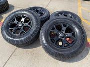 (4) 17" Jeep Wrangler Rubicon OEM 9218 wheels rims black Gladiator NEXEN NEW Texas Truck Tire
