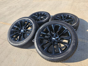 22" Cadillac Escalade black OEM 4804 wheels rims Chevy GMC tires NEW Texas Truck Tire
