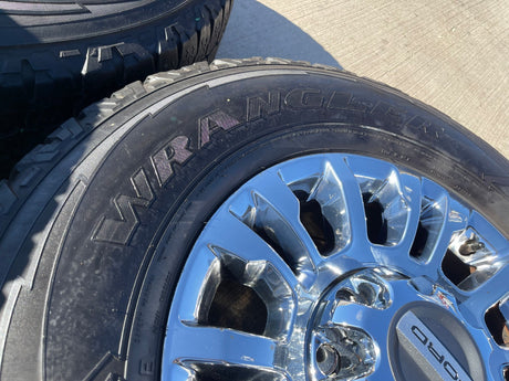 18" Ford F-250 F-350 OEM rims wheels 10290 chrome tires GOODYEAR WORKHORSE A/T Texas Truck Tire