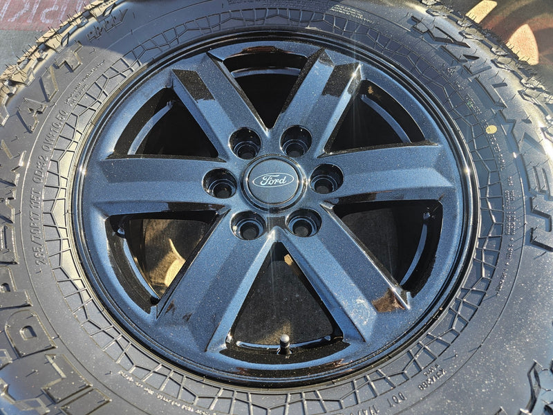 17" Ford F-150 OEM black Tremor rims wheels tires 10339 A/T4 2024 2025 2026 NEW Texas Truck Tire
