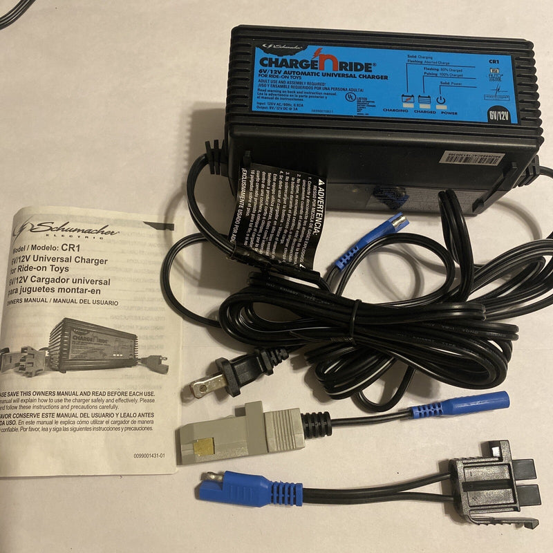 Universal Ride-On Toy Charger with 2 Connectors for CR1 Batteries