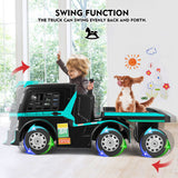 12V10AH Battery Powered Ride-On Truck with Swing Trailer and MP3 Player - 6 Wheels RC Toy for Kids