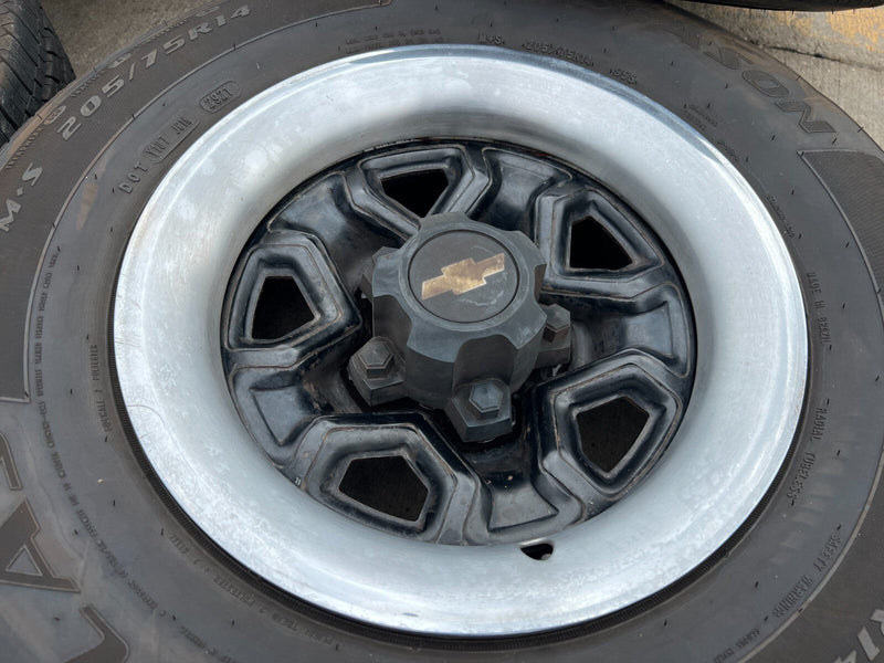 14" Chevy C1500 Blazer Old School Chevy wheels rims GMC tires 5x120 5x4.75 Texas Truck Tire