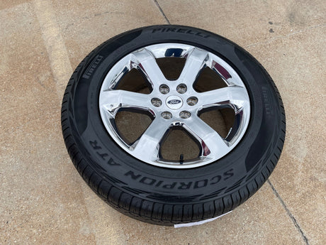 20" Ford F-150 OEM rim wheel CHROME 10347 Expedition spare PIRELLI A/T NICE Texas Truck Tire