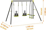 Triple Metal Children’s Swing Set Safe for Outdoor Play Supports up to 440lbs