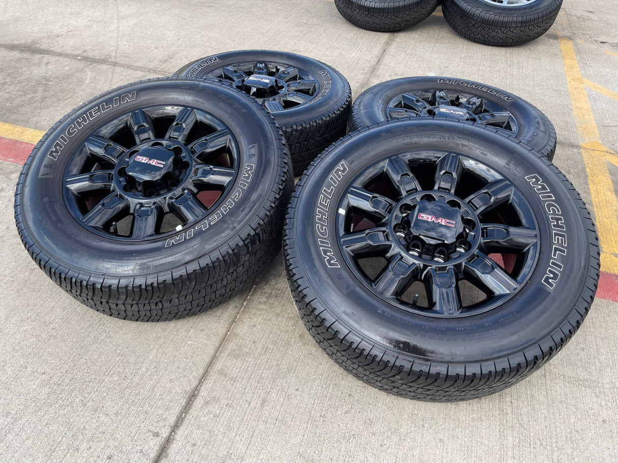 20" GMC Sierra AT4X 2500 3500 OEM 14137 5963 wheels rims Silverado MICHELIN Texas Truck Tire