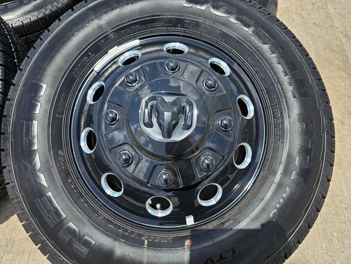 17" Dodge Ram 3500 Dually Laramie wheels rims 2706 2707 OEM black 2024 2025 NEW Texas Truck Tire
