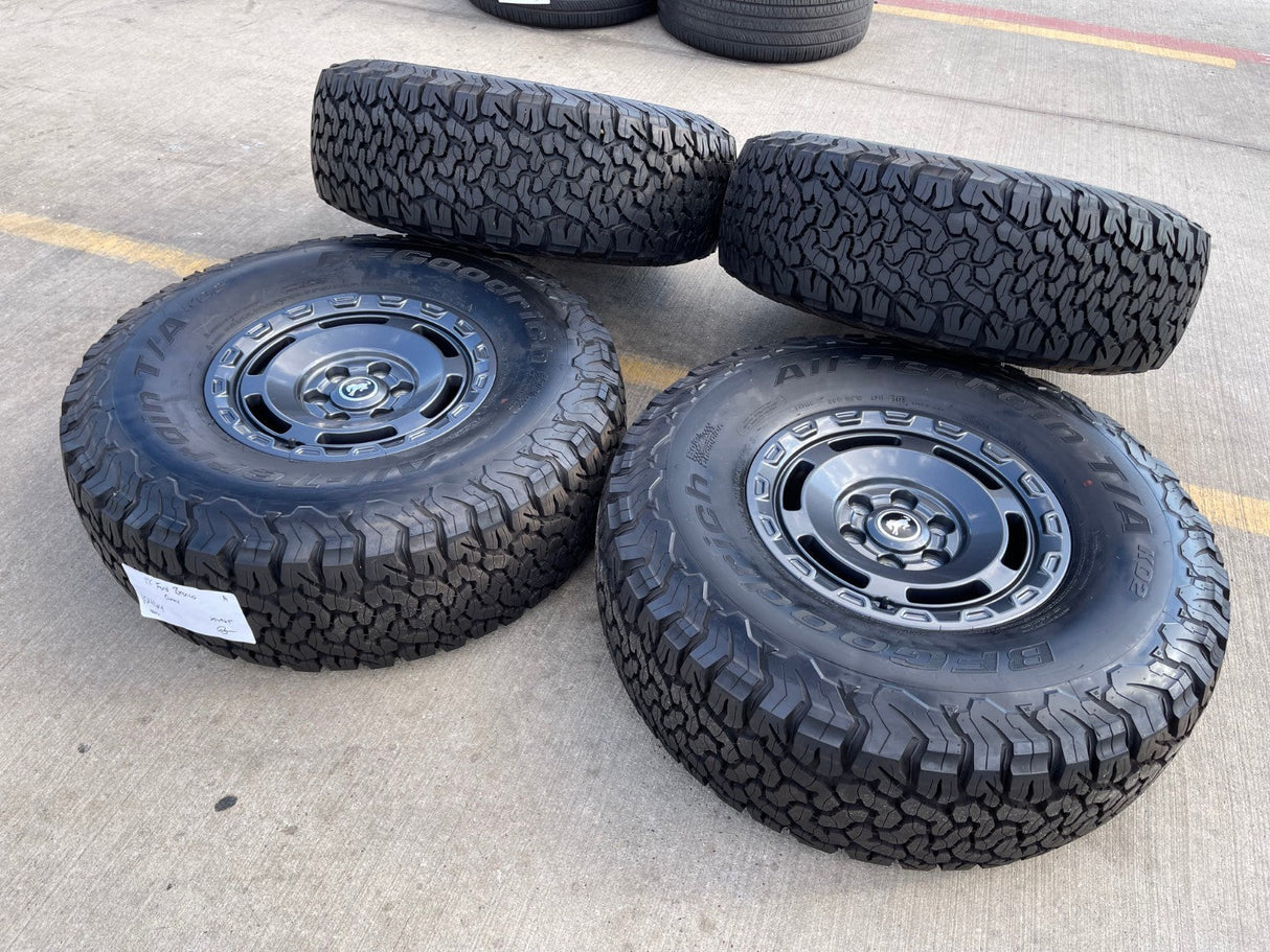 17" Ford Bronco HERITAGE SASQUATCH wheels rims 10464 NEW 37" BFG Texas Truck Tire