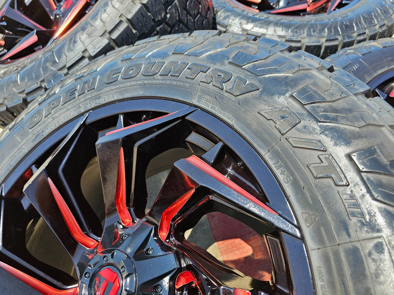 22x10 FUEL D775 Reaction Chevy Dodge Ram 2500 3500 wheels rims 37" 8x165 8x6.5 Texas Truck Tire
