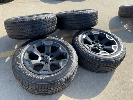 20" Dodge Ram 1500 OEM Laramie Black 2680 wheels rims 2022 2023 2024 2025 2026 Texas Truck Tire