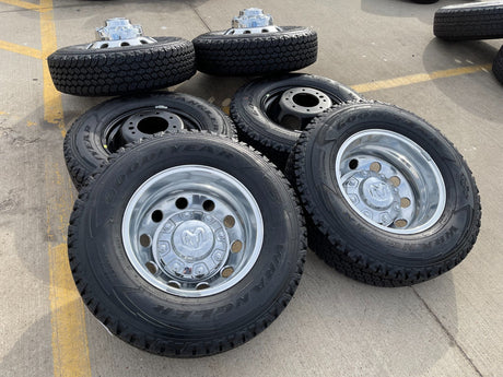 17" Dodge Ram 3500 Dually Laramie 8x200 wheels rims 2701 2702 OEM GOODYEAR Texas Truck Tire