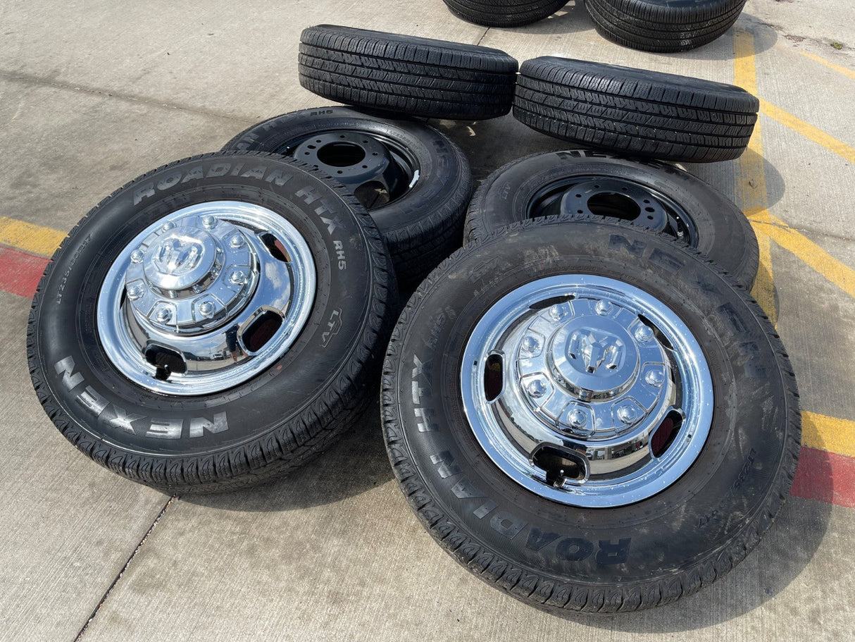 17" Dodge Ram 3500 Dually 8x200 wheels rims 2703 2704 OEM 2024 2025 2026 Texas Truck Tire