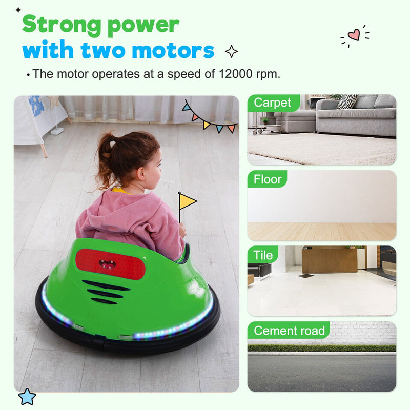 12V Electric Bumper Car with Remote Control and Flashing Lights - Perfect for Riding Fun!