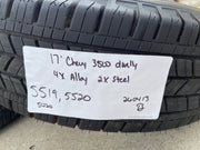 17" Chevy Silverado GMC Sierra 3500 Dually rims wheels OEM 5519 5520 MICHELIN Texas Truck Tire