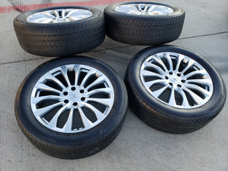 22" Infiniti QX80 QX56 Nissan Titan OEM 62799 73770 wheels rims tires Texas Truck Tire