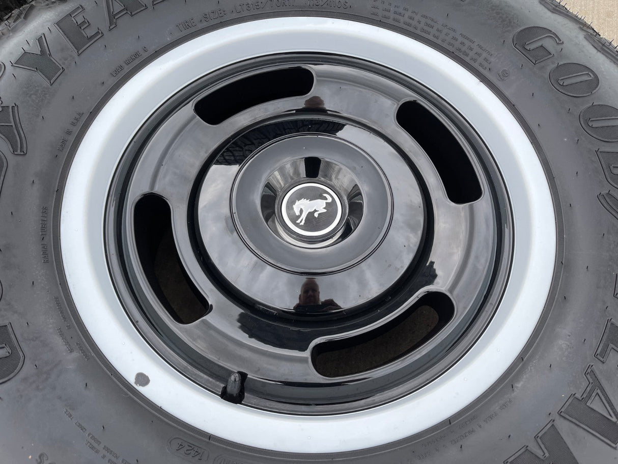 17" Ford Bronco HERITAGE Edition wheels rims white GOODYEAR 35" DISCOUNTED Texas Truck Tire