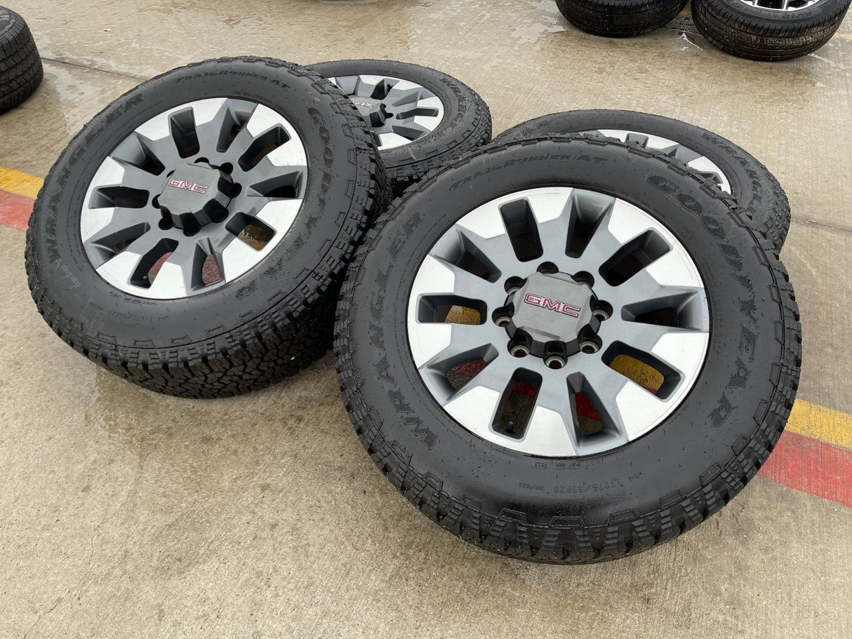 20" GMC Sierra AT4 Chevy Silverado 2500 3500 OEM 5960 5947 wheels rims GOODYEAR Texas Truck Tire