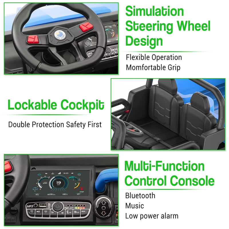 Electric 3-Speed Kids Ride-On Truck with Remote Control - Perfect Gift for US Children (24V)