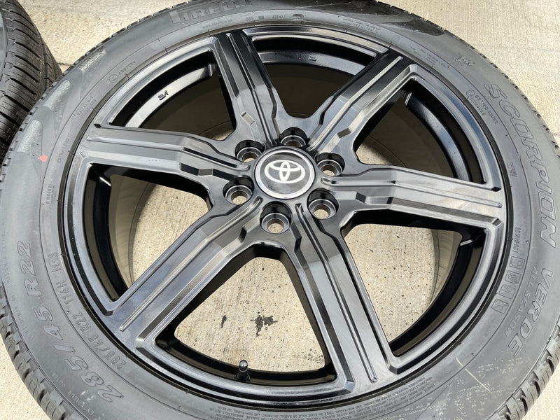 22" Toyota Tundra Sequoia OEM wheels rims 75282 Land Cruiser GX550 PIRELLI NEW Texas Truck Tire