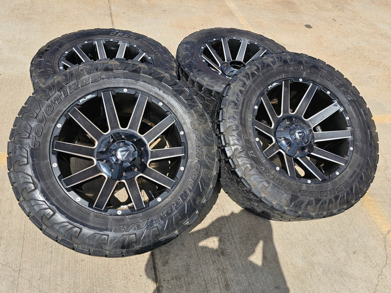 20x10 FUEL Contra D615 Ford F-250 F-350 rims wheels 8x170 -18 TOYO 35" Texas Truck Tire