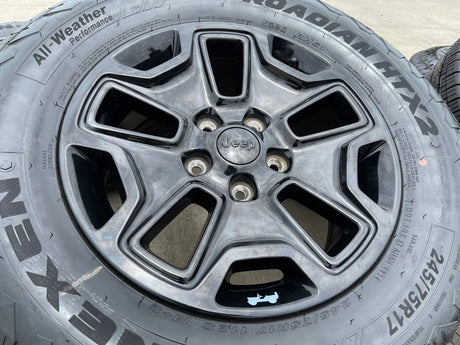 17" Jeep Wrangler Gladiator OEM wheels rims 9118 black tires NEW Texas Truck Tire