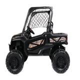 24V Electric UTV for Two Riders with Large Storage Compartment Dual Drive Option - Jet Black