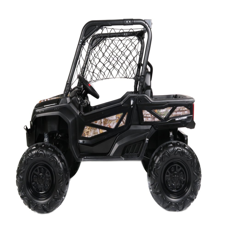 24V Electric UTV for Two Riders with Large Storage Compartment Dual Drive Option - Jet Black