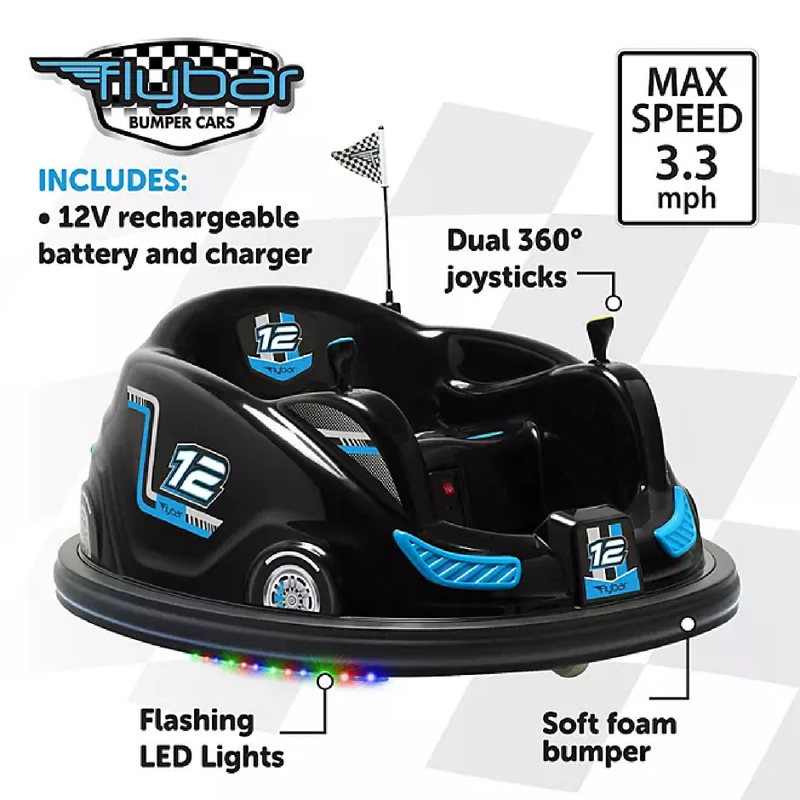 Flybar 12-Volt Battery Operated Electric Bumper Car (Various Shades)