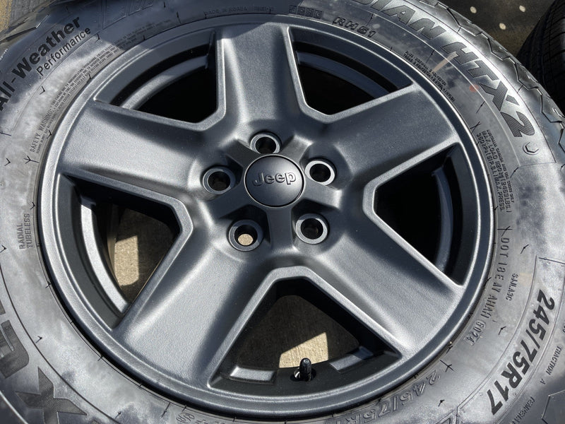 17" Jeep Gladiator BLACK OEM wheels rims 9235 Wrangler 2024 2025 2026 NEW Texas Truck Tire