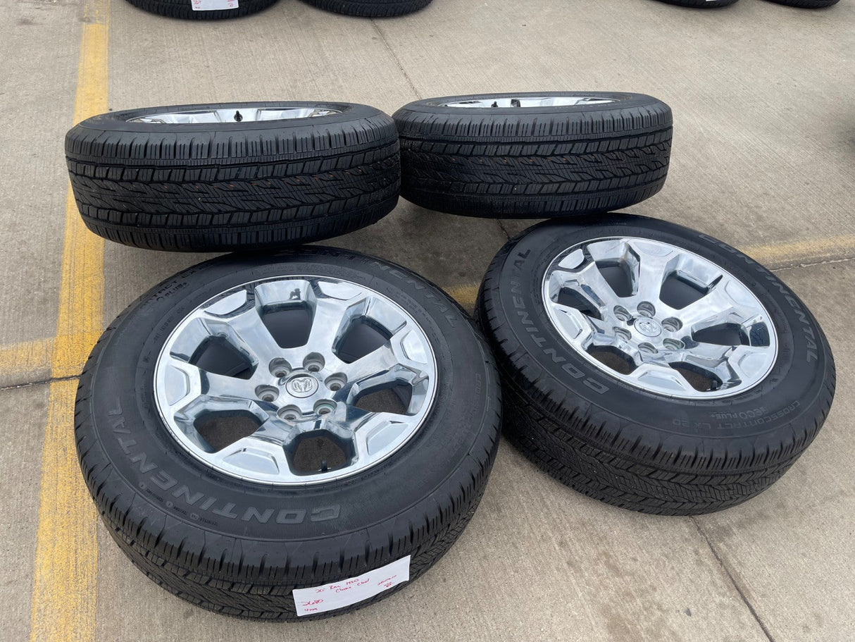 20" Dodge Ram 1500 OEM Laramie CHROME 2680 wheels rims 2022 2023 2024 2025 2026 Texas Truck Tire